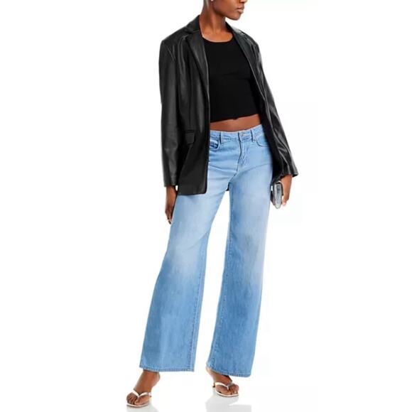 L’AGENCE Alicent High Rise Wide‎ Leg Jeans Havana Blue Wash Size 30 Made In USA - Picture 2 of 16